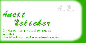 anett melicher business card